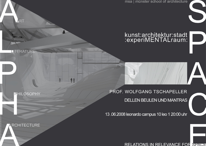 ALPHA SPACE experiMENTALraum W Tschapeller Plakat Copyright: ALPHA SPACE | Marc Mer | VG Bild-Kunst